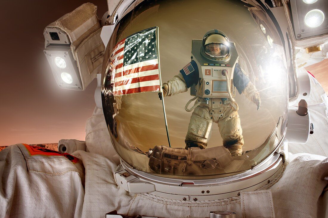 Astronauts on Mars, illustration