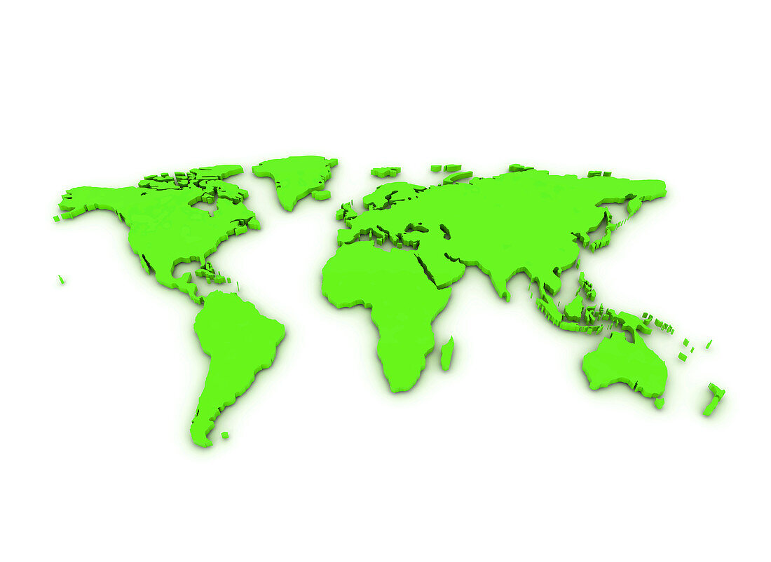 World map, illustration