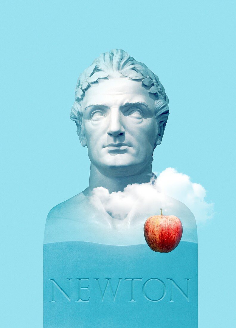 Isaac Newton and the apple, artwork