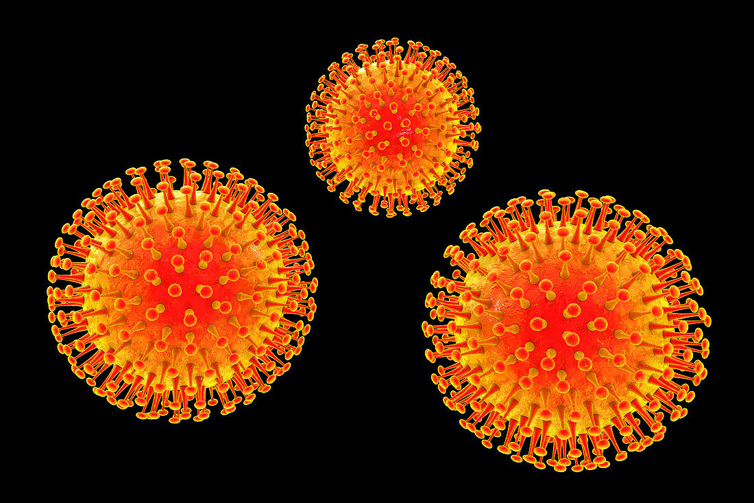 Virus particles, illustration