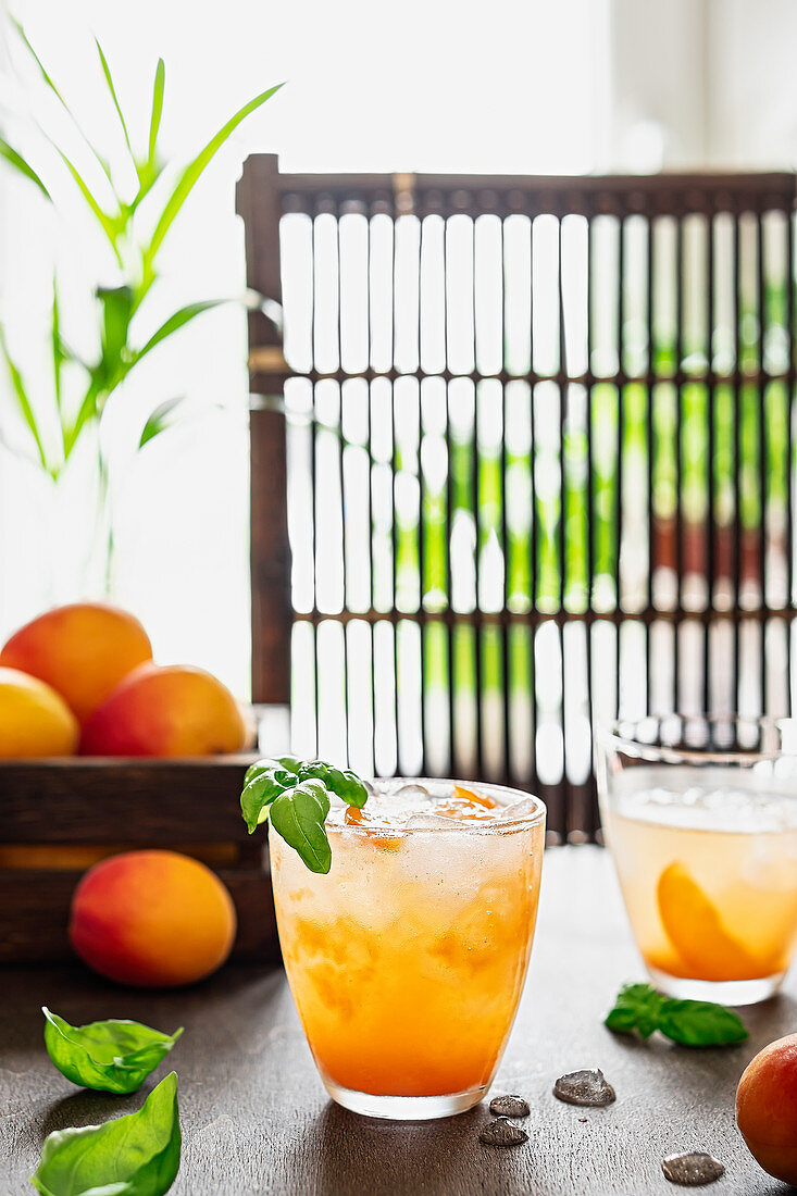 Apricot lemonade with bazil