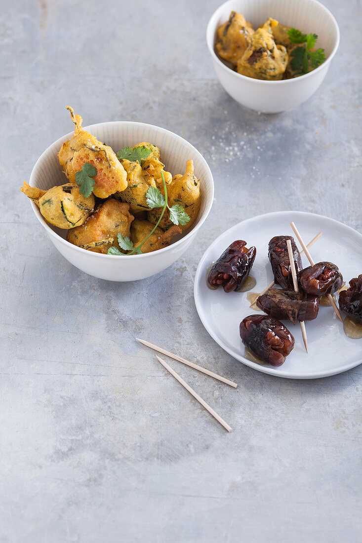 Stuffed dates in a smoky dulse coating