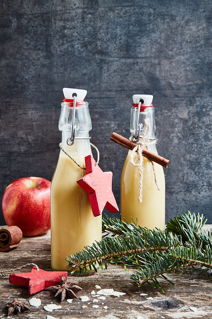 Homemade baked apple eggnog