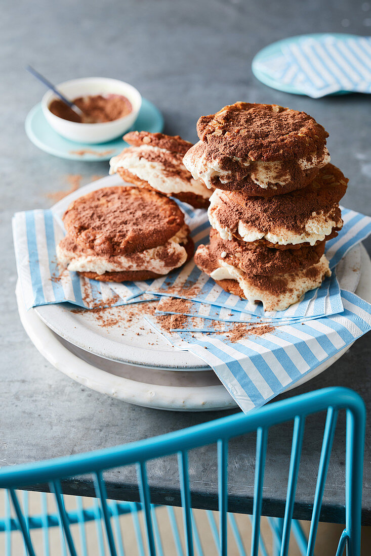 Anzac ice cream biscuits with milo