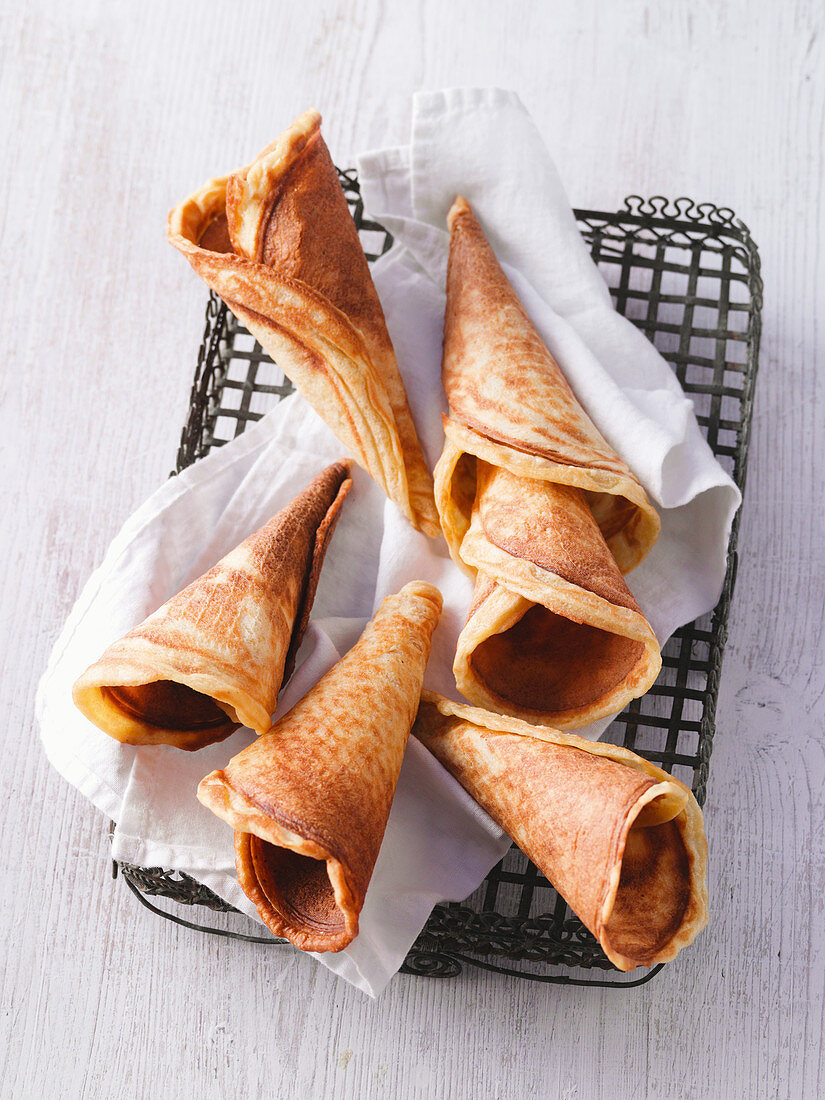 Homemade ice cream cones