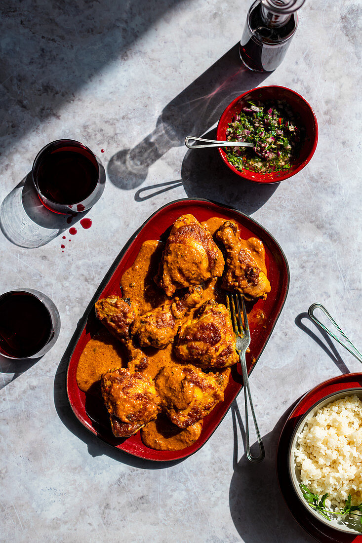 Sir Lankan inspired baked chicken with fresh herb chutney