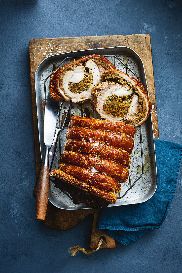 Porchetta with sage and fennel stuffing