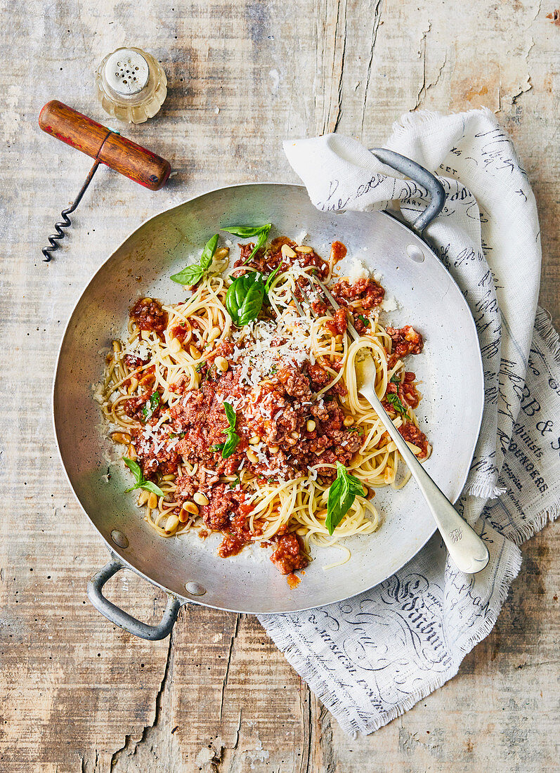 Ragout aus Chorizo mit Spaghetti