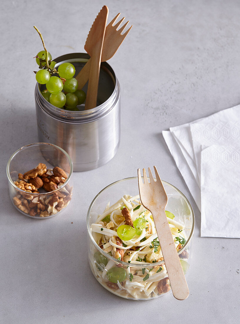 Waldorf salad with grapes and nuts