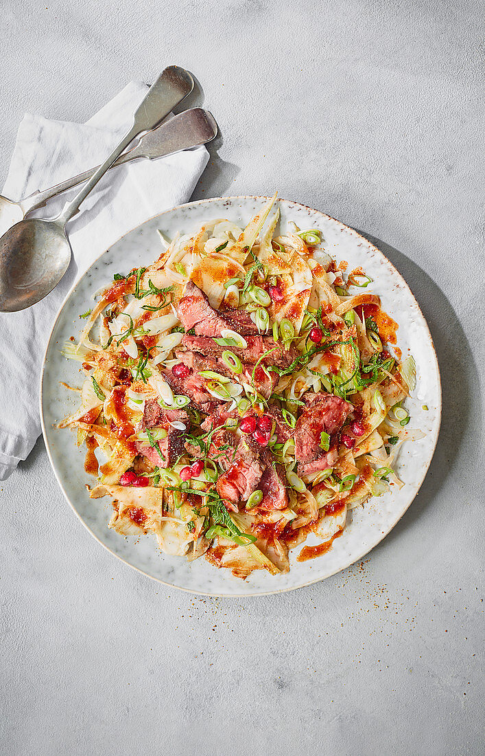 Lamb, harissa and fennel salad