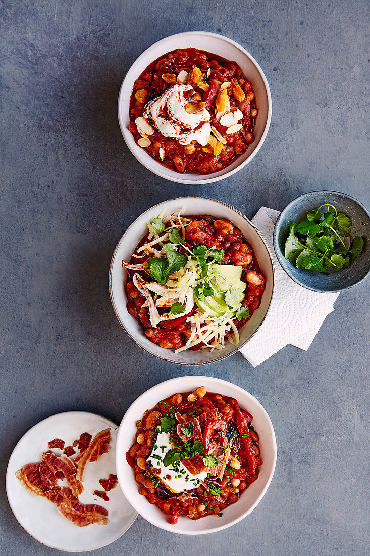 Tomaten-Paprika-Eintopf mit Bohnen und Bacon