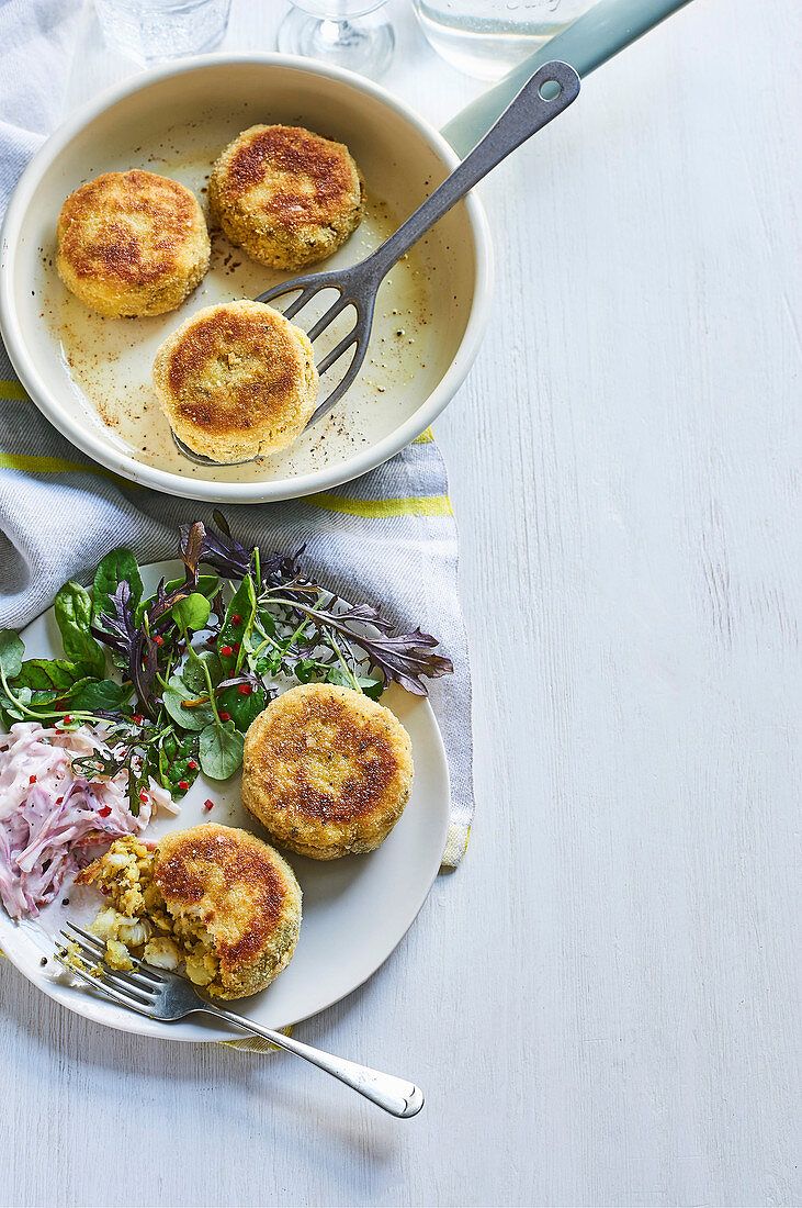 Curried fish cakes