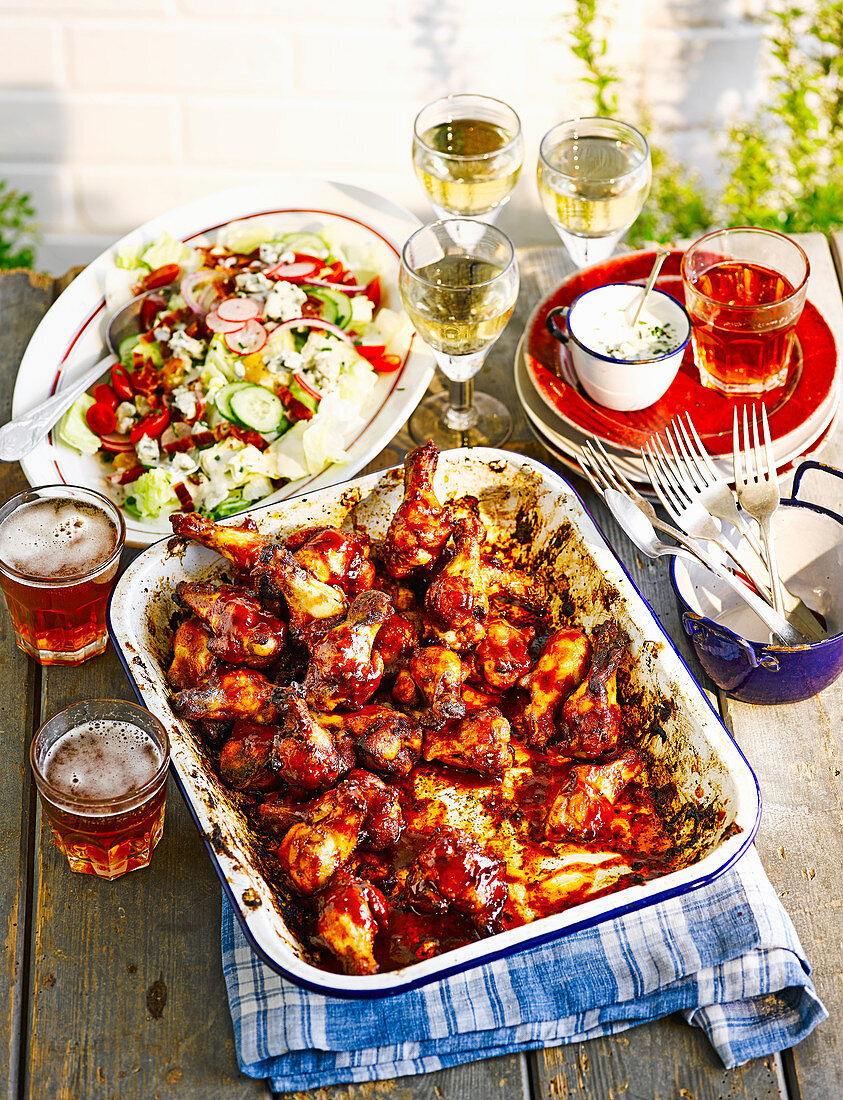 Hot and spicy wings with maple chipotle hot sauce