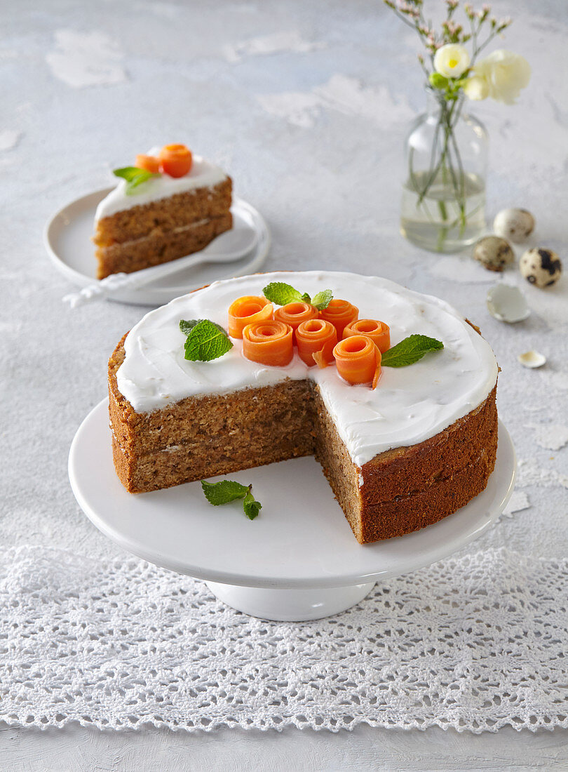 Eater carrot cake with nuts