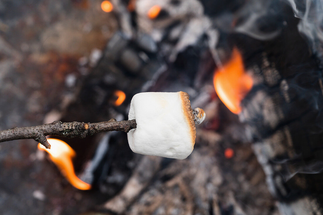Marshmallows überm Feuer grillen