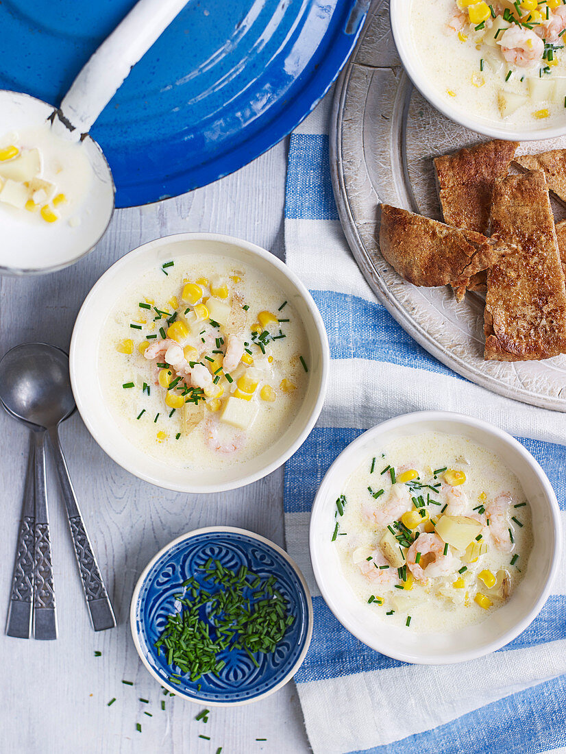 Corn and prawn chowder