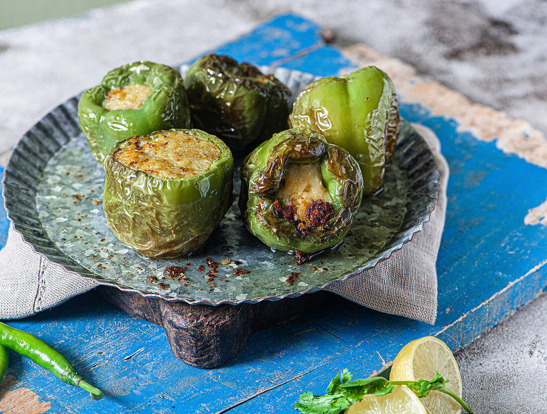 Potato and masala stuffed bellpeppers