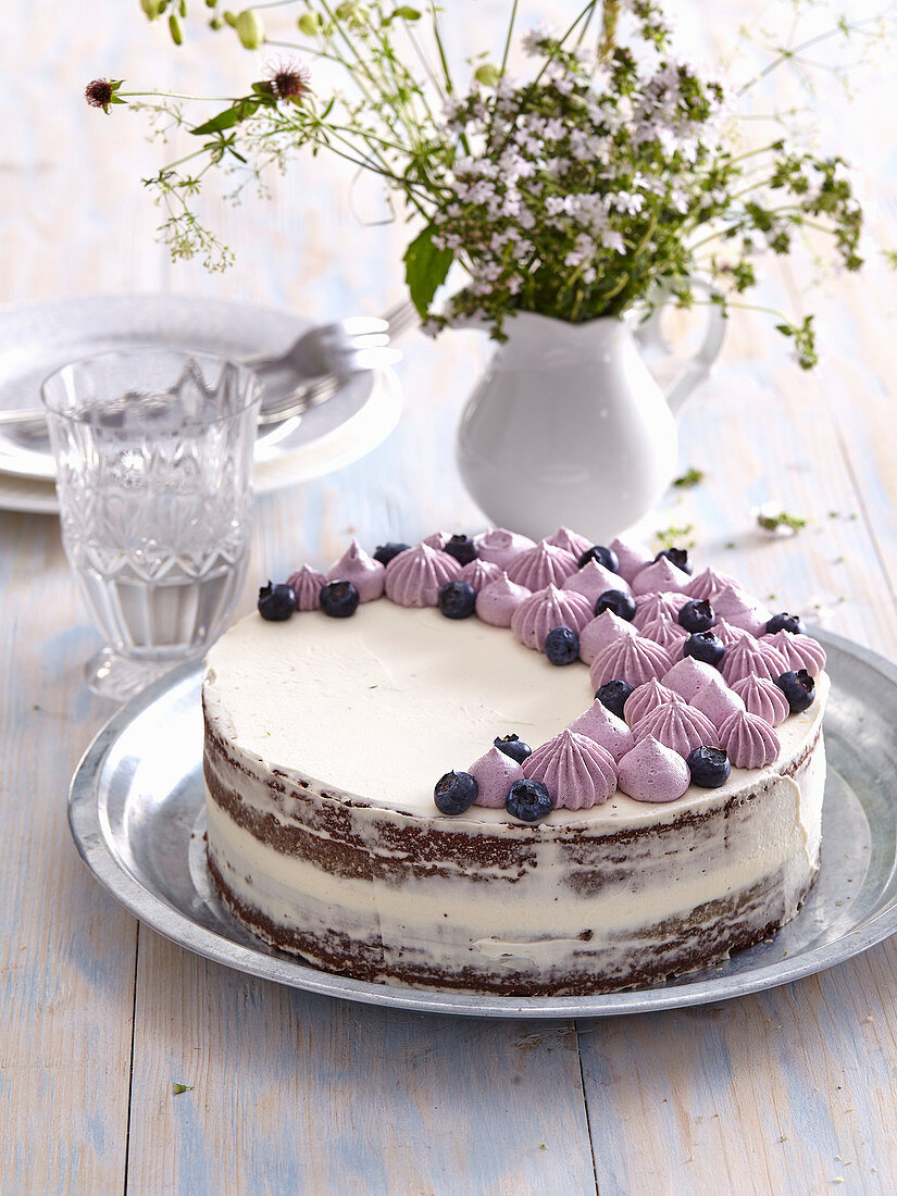 Sommerliche Blaubeertorte