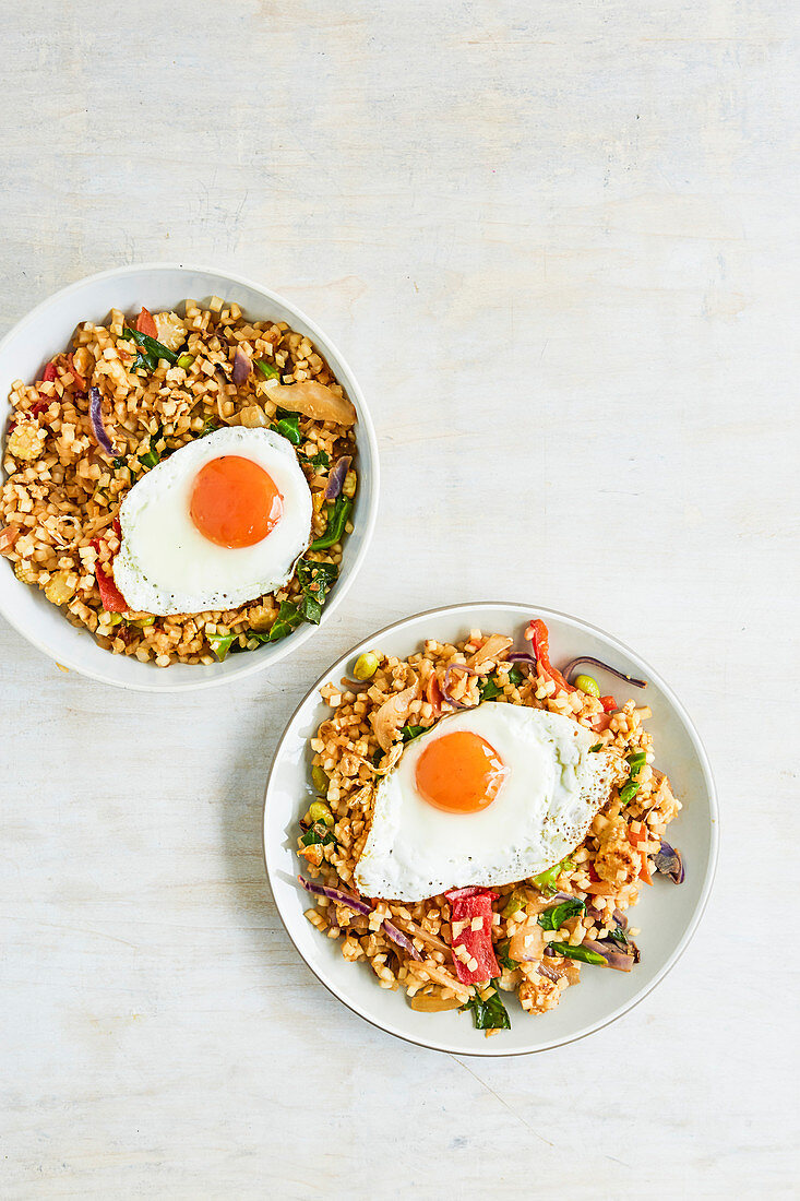 Celeriac egg fried 'rice'