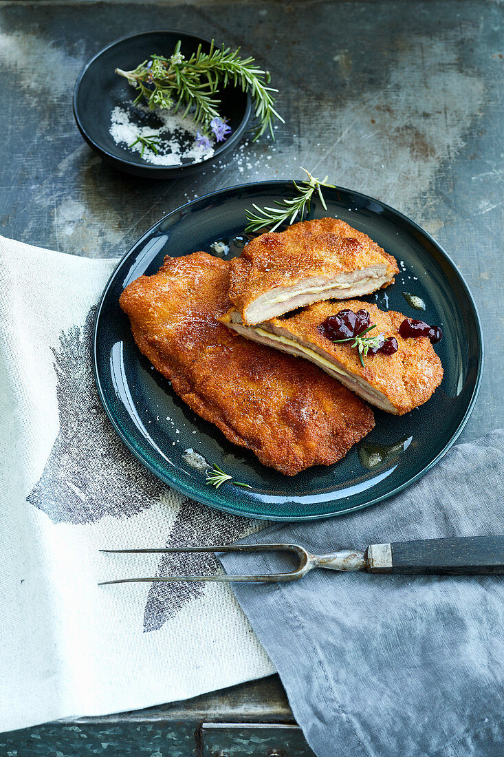 Wild boar cordon bleu