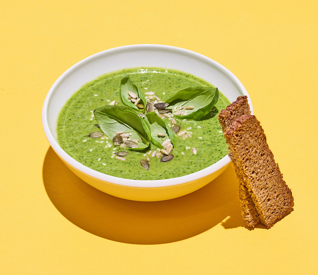 Courgette, leek and goat's cheese soup