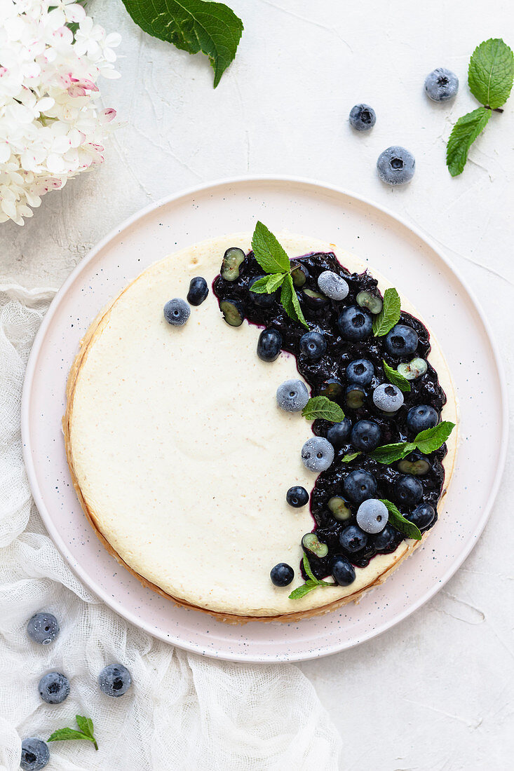 Käsekuchen mit Blaubeeren