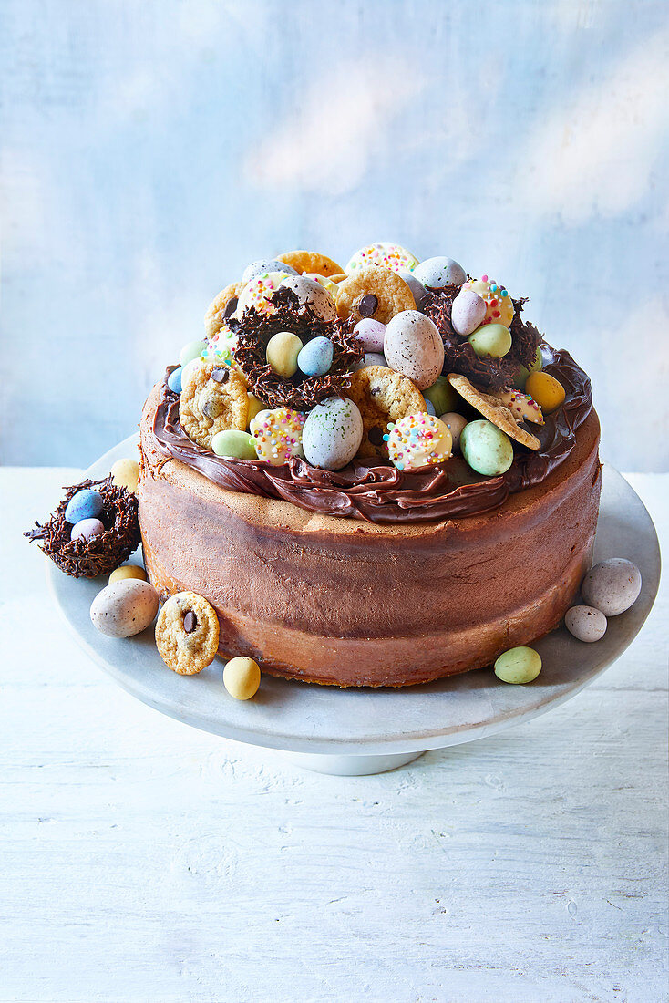 Easter chocolate cookie dough cheesecake