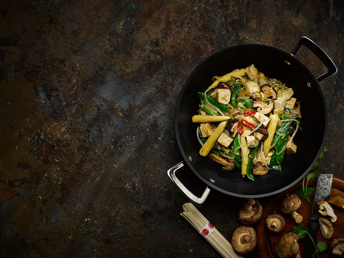 Shiitake mushroom and tofu stir fry