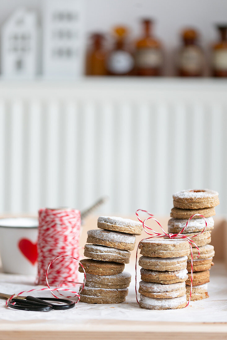 Weihnachtsplätzchen, gestapelt