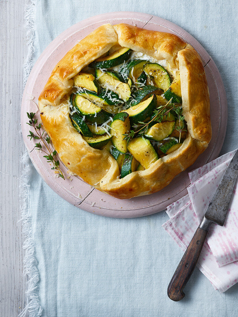 Courgette and ricotta tart