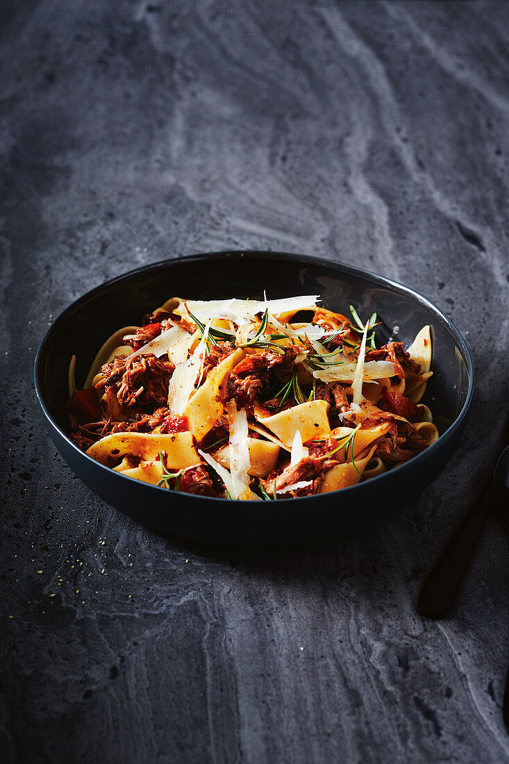 Slow-cooked lamb ragu with pappardelle
