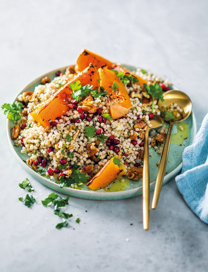 Pearl couscous with roasted butternut