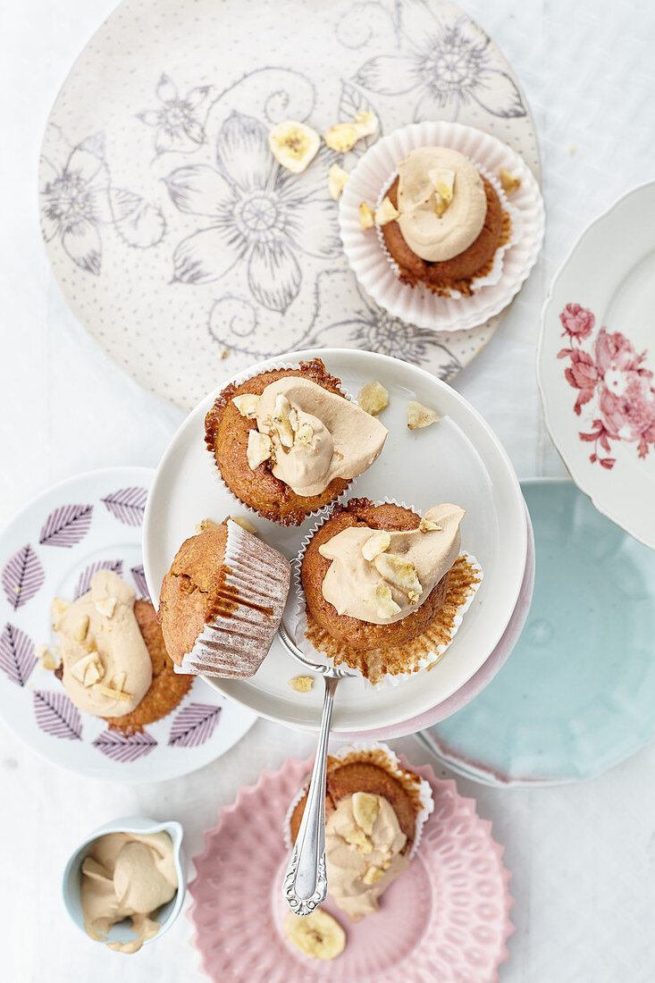 Caramel Candy and Banana Muffins