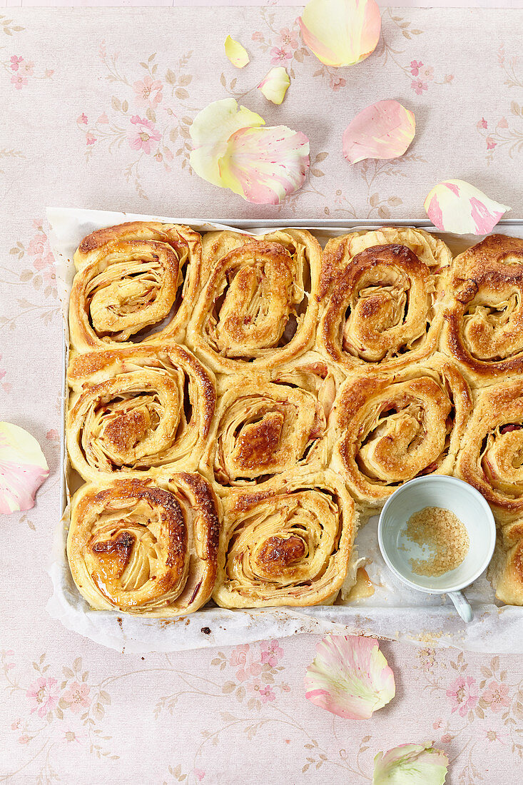 Apfel-Zimt-Hefeschnecken vom Blech