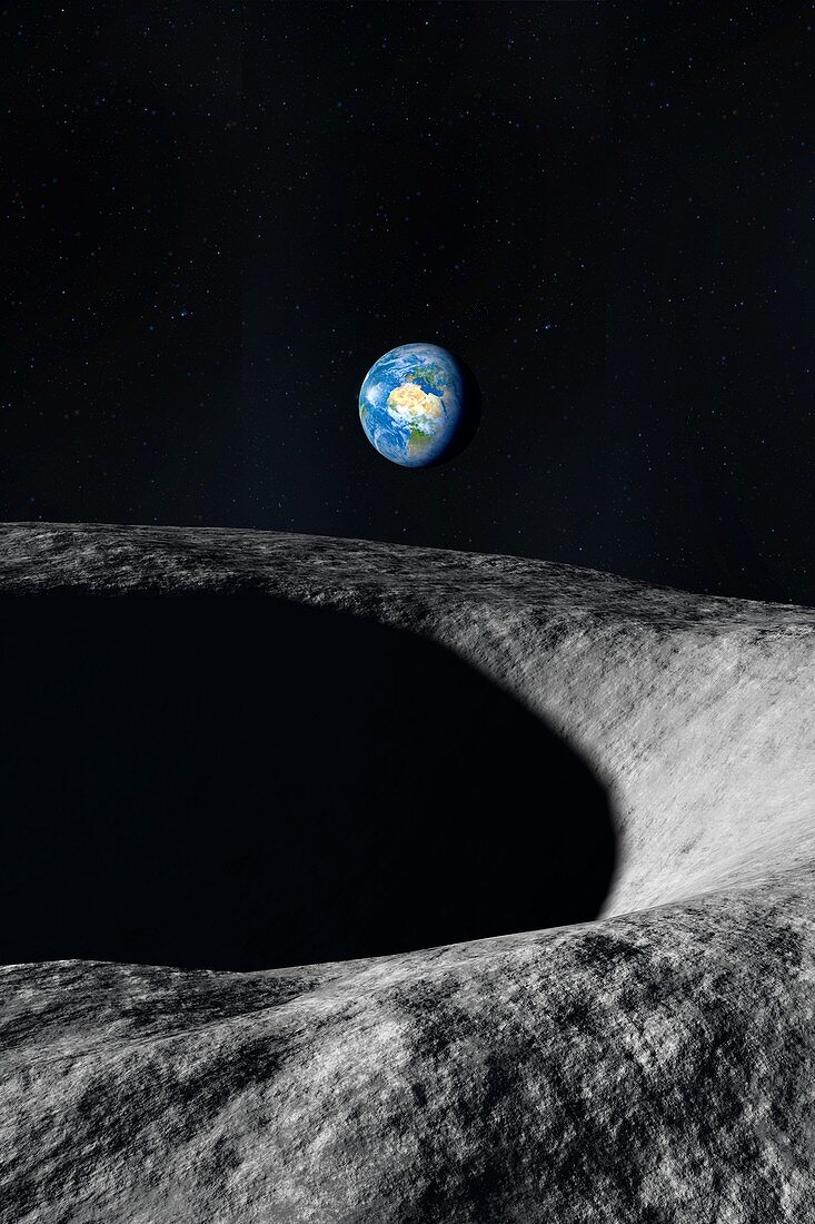 Earthrise over the Moon, illustration