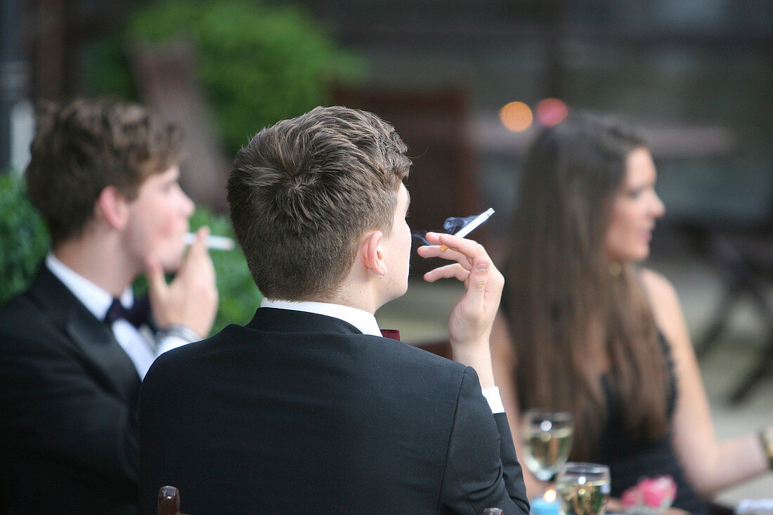 Smokers at a a party