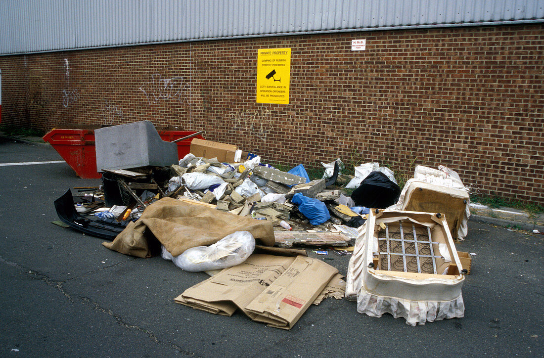 Fly tipped rubbish