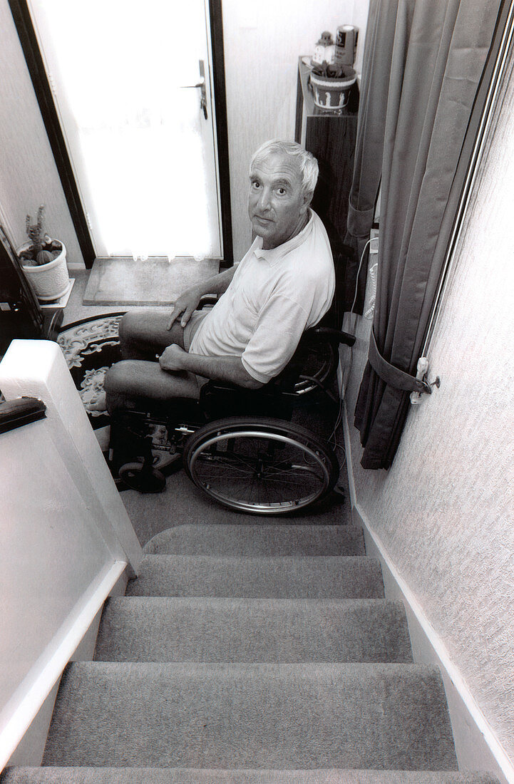 Wheelchair user unable to use stairs