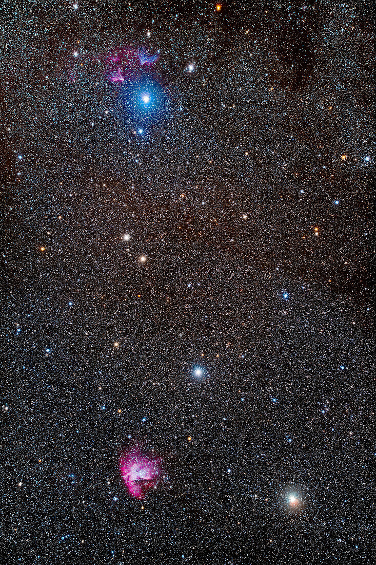 Colourful nebulas in Cassiopeia
