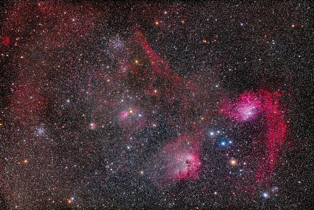 Star clusters and nebulas in Auriga