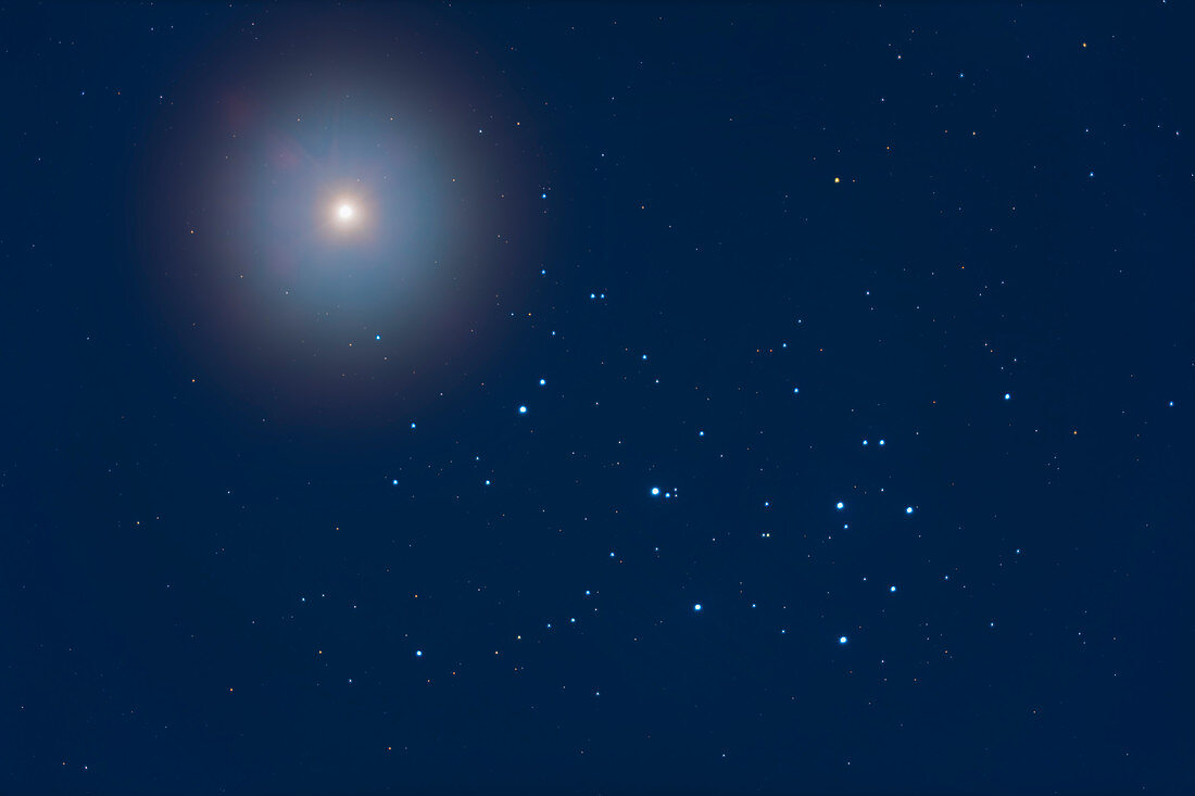 Venus and the Pleiades Star Cluster