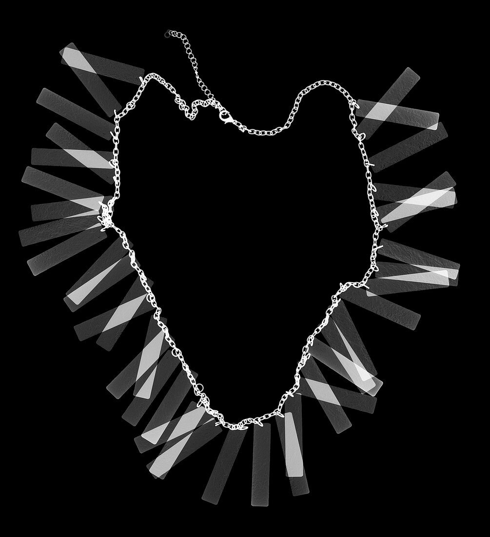 Dog tag necklace, X-ray