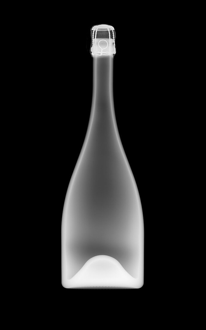 Champagne bottle, X-ray