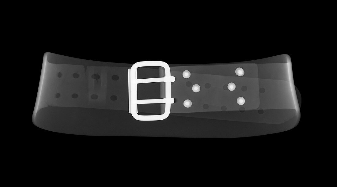 Weightlifters leather belt, X-ray