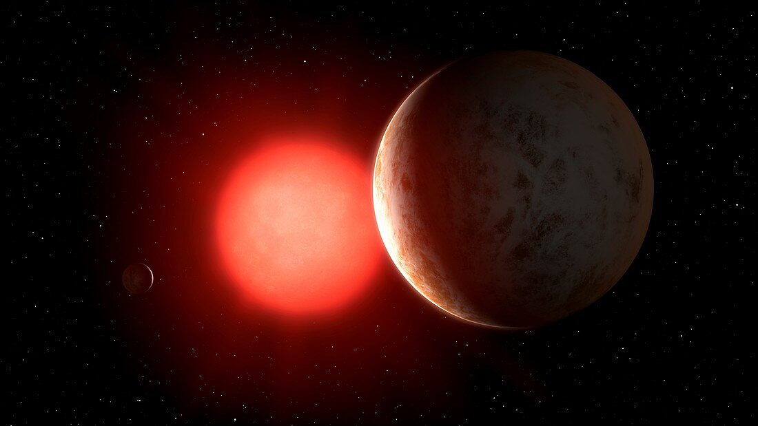 Artwork of Gliese 887 b and c