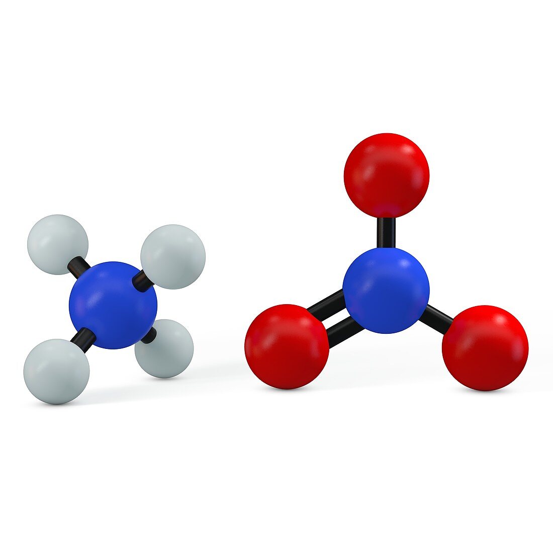 Ammonium nitrate molecule, illustration