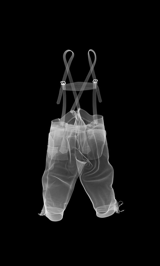 Lederhosen shorts and braces, X-ray