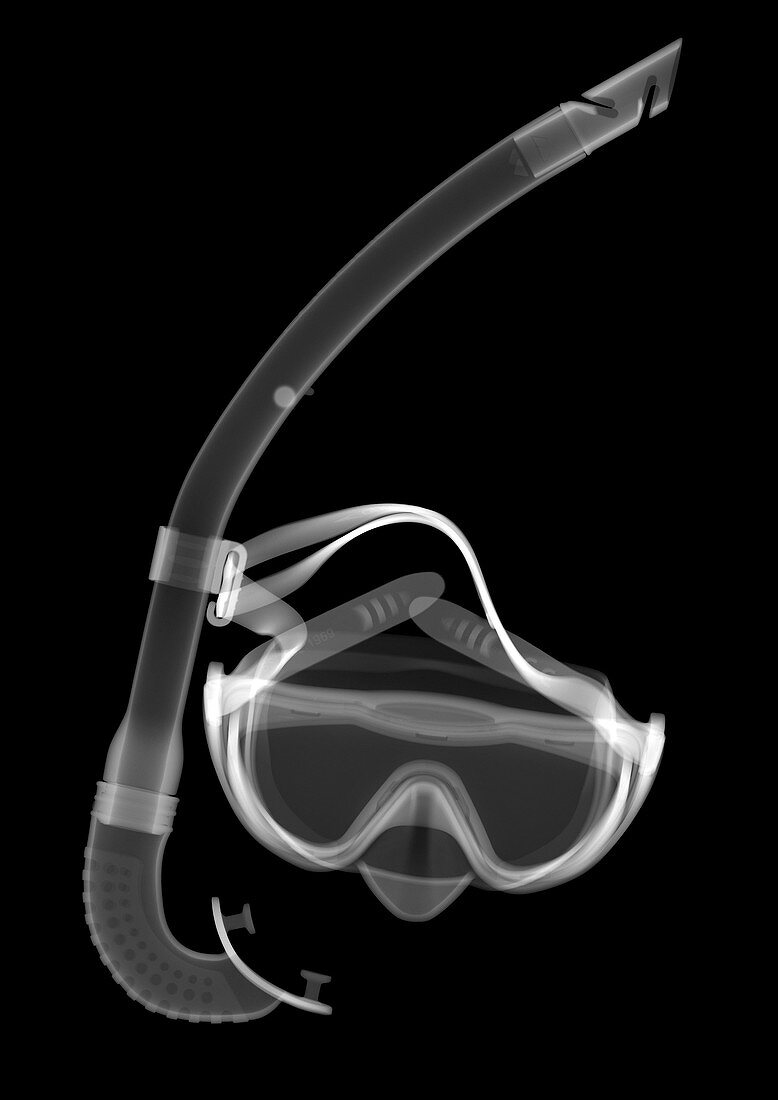 Snorkel and mask, X-ray