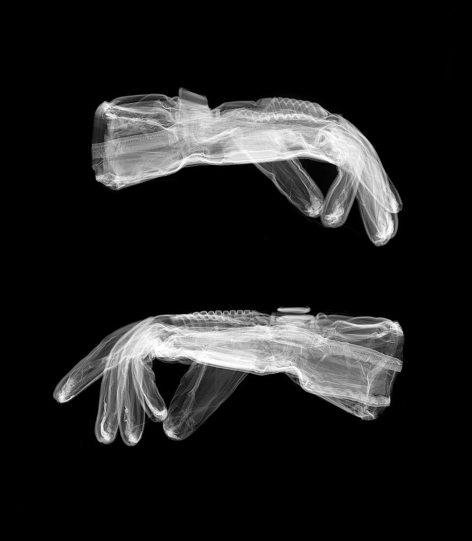 Motorcycle gloves, X-ray