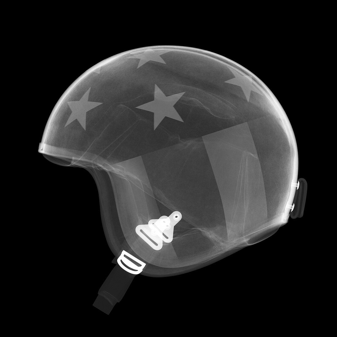 Stars and stripes helmet, X-ray